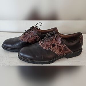 Footjoy Professional Mens Golf Shoes Black & Brown Reptile Size 10.5 M